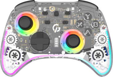 Бездротовий геймпад GamePro GPX13T 2.4G/BT 5.1/USB (Switch/PC/iOS/Android) RGB Transparent Бездротовий геймпад GamePro GPX13T 2.4G/BT 5.1/USB (Switch/PC/iOS/Android) RGB Transparent