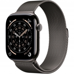 Apple Watch Series 11 GPS + Cellular 42mm Slate Titanium Case with Slate Milanese Loop (MF8U4RK/A)