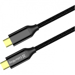 Кабель ColorWay Type-C - Type-C USB3.2 20Gbps 4K PD100W Gen2 5А 1 м (CW-CBPDCC062-BK) Black