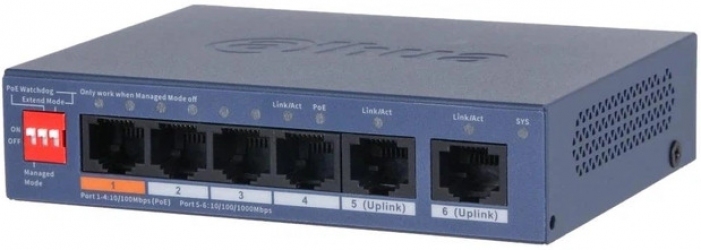 Комутатор Dahua DH-CS4006-4ET2GT-60 PoE