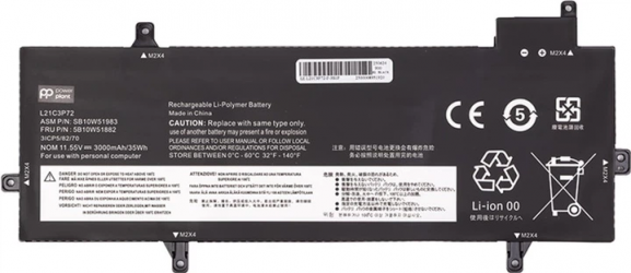Аккумулятор PowerPlant для Lenovo ThinkPad Z13 Gen 1 (L21C3P72) 11.55V 3000mAh (NB482771)
