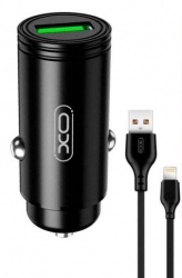 Автомобільний зарядний пристрій XO CC39 1USB 18W QC3.0 + lightning cable Black Автомобільний зарядний пристрій XO CC39 1USB 18W QC3.0 + lightning cable Black
