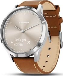 Смарт-часы GARMIN Vivomove HR Premium Silver with Tan Italian Leather Band (010-01850-AA)