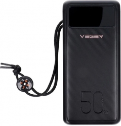УМБ Veger W5001 50000 mAh 22.5W USB-C 3хUSB-А (W5001.black) Black