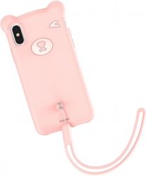 Панель Baseus Bear Silicone для Apple iPhone Xs Max (WIAPIPH65-BE04) Pink Панель Baseus Bear Silicone для Apple iPhone Xs Max (WIAPIPH65-BE04) Pink