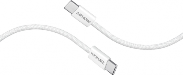 Кабель Promate EcoLine-CC200 USB-C to USB-C 60W Power Delivery 2 м (ecoline-cc200.white) White 
