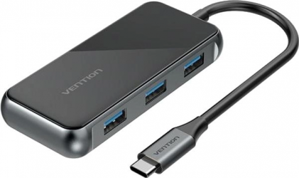 USB-хаб Vention 5 в 1 Type-C-USB-PD 4USB 3.0 87W 4K 30Hz 0.15 м (TFDHB) Black  USB-хаб Vention 5 в 1 Type-C-USB-PD 4USB 3.0 87W 4K 30Hz 0.15 м (TFDHB) Black