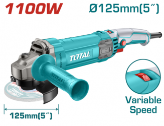 Угловая шлифмашина Total 1100 Вт 125 мм 5000-12000 об/мин (TG110125565) Угловая шлифмашина Total 1100 Вт 125 мм 5000-12000 об/мин (TG110125565)