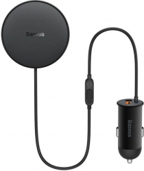 Автотримач із бездротовою зарядкою Baseus CW01 Magnetic Wireless+USB-A Charging Car Mount (SUCX040001) Black Автотримач із бездротовою зарядкою Baseus CW01 Magnetic Wireless+USB-A Charging Car Mount (SUCX040001) Black