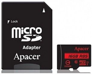 Карта памяти Apacer microSDHC 16GB UHS-I U1 Class 10 (R85 MB/s) + SD-adapter (AP16GMCSH10U5-R) Карта памяти Apacer microSDHC 16GB UHS-I U1 Class 10 (R85 MB/s) + SD-adapter (AP16GMCSH10U5-R)
