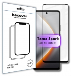 Защитное стекло Becover для Tecno Spark 40 4G (KM5) (714922) Black