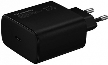 Сетевое зарядное устройство ColorWay Power Delivery Port PPS USB Type-C (45W) (CW-CHS034PD-BK) Black Сетевое зарядное устройство ColorWay Power Delivery Port PPS USB Type-C (45W) (CW-CHS034PD-BK) Black