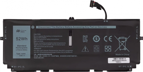 Аккумулятор PowerPlant для Dell XPS 13 9300 Series (722KK) 7.6V 52Wh (NB442195)