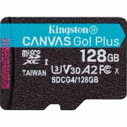 Карта пам`яті Kingston microSDXC Canvas Go! Plus G4 128GB Class 10 UHS-I U3 V30 A2 (SDCG4/128GBSP)