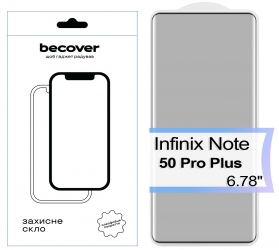 Защитное стекло Becover EDGE для Infinix Note 50 Pro Plus (X6856) (713581) Black Защитное стекло Becover EDGE для Infinix Note 50 Pro Plus (X6856) (713581) Black
