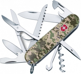 Складаний ніж Victorinox HUNTSMAN ARMY Піксель з черв. лого 1.3713.3.W3941p