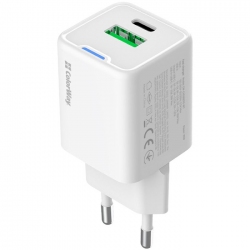 Сетевое зарядное устройство ColorWay GaN Mini 20 W PD Port PPS USB Type-C PD + USB QC4.0 (CW-CHS062PD-WT) White