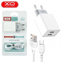 Сетевое зарядное устройство XO L65 2USB 2.4A microUSB cable White Сетевое зарядное устройство XO L65 2USB 2.4A microUSB cable White