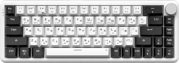 Клавиатура беспроводная GamePro Asgard Valhalla MK210W Pro 65% RGB Wireless/Bluetooth/USB White