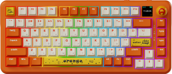 Клавиатура Ajazz AK820 MAX PLUS Avocado Switch Orange RGB (AK820MAX-AS-OW)