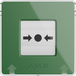 Бездротова настінна кнопка для активації пожежної тривоги Ajax Manual Call Point jewelle (000044794) Green