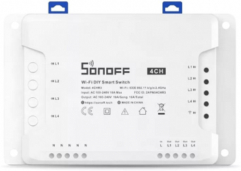 Умный 4-канальный переключатель Wi-Fi Sonoff 4CHR3