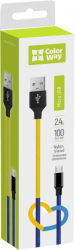 Кабель Colorway USB - micro-USB (national) 2.4А 1 м (CW-CBUM052-BLY) Blue-Yellow Кабель Colorway USB - micro-USB (national) 2.4А 1 м (CW-CBUM052-BLY) Blue-Yellow