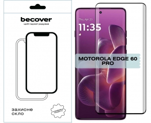 Защитное стекло Becover EDGE для Motorola Edge 60 Pro (714771) Black