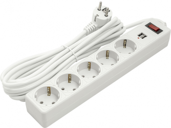 Сетевой фильтр PowerPlant 5 м 5 розеток 2 x USB JY-1056U/5 (PPSA10M50S5U) Сетевой фильтр PowerPlant 5 м 5 розеток 2 x USB JY-1056U/5 (PPSA10M50S5U)