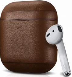 Чехол Airpods Leather case Dark Brown