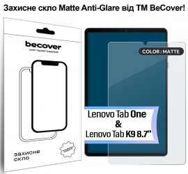 Защитное стекло BeCover (Matte Anti-Glare) для Lenovo Tab One / Tab K9 8.7 Защитное стекло BeCover (Matte Anti-Glare) для Lenovo Tab One / Tab K9 8.7