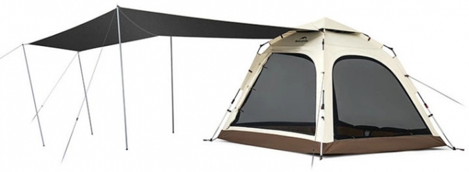 Намет тримісний автоматичний із тентом Naturehike Ango CNK2550WS010 L Brown