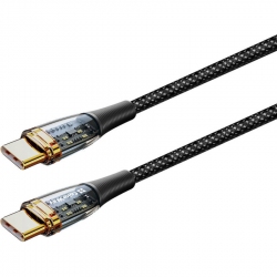 Кабель Colorway Type-C - Type-C (Transparent Head) (PD Fast Charging 100W) 5А 1.2 м (CW-CBPDCC053-BK) Black Кабель Colorway Type-C - Type-C (Transparent Head) (PD Fast Charging 100W) 5А 1.2 м (CW-CBPDCC053-BK) Black