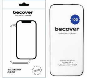Захисне скло BeCover для iPhone 16 Pro 10D (712323) Black Захисне скло BeCover для iPhone 16 Pro 10D (712323) Black
