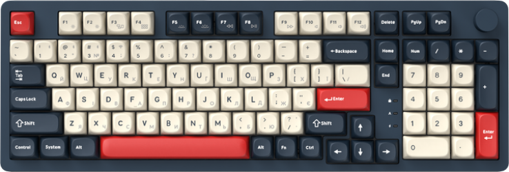 Клавиатура GamePro Asgard Drakkar Keychron Super Red Switch Wireless/Bluetooth/USB (MK305BL) Blue 