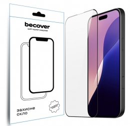Захисне скло Becover для Apple iPhone 16 Pro Max (712125) Black