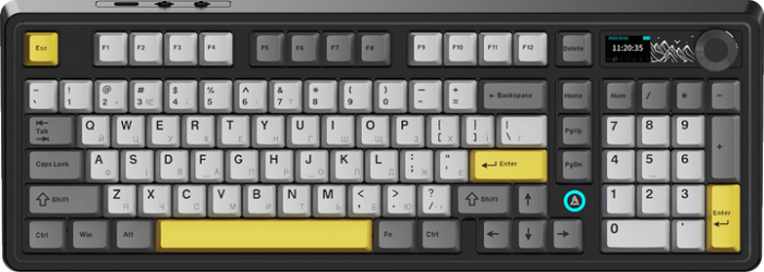 Клавиатура беспроводная Ajazz AK980 Clear Sky Switch RGB Wireless/Bluetooth/USB (AK980-CS-BGY) Black  Клавиатура беспроводная Ajazz AK980 Clear Sky Switch RGB Wireless/Bluetooth/USB (AK980-CS-BGY) Black