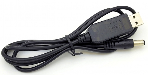 Кабель ACCLAB USB to DC 5,5х2,1mm 9V 1A Black