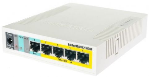 Коммутатор MikroTik RB260GSP (CSS106-1G-4P-1S) Коммутатор MikroTik RB260GSP (CSS106-1G-4P-1S)