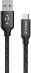 Кабель Colorway USB - Type-C 2.1А 1м Black