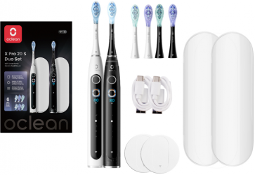 Электрическая зубная щетка Oclean X Pro 20 S Electric Toothbrush Duo Set White+Black Электрическая зубная щетка Oclean X Pro 20 S Electric Toothbrush Duo Set White+Black