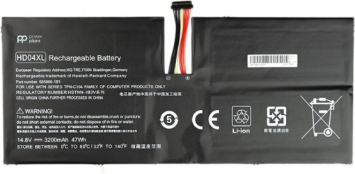 Аккумулятор PowerPlant для ноутбуков HP Envy Spectre XT 13-2120TU (HD04XL) (14.8V/3200mAh/4Cells) (NB461363)