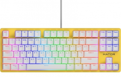 КЛАВИАТУРА HATOR ROCKFALL 2 MECHA TKL ORANGE USB (HTK-722)YELLOW