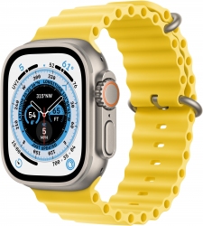 Apple Watch Ultra GPS + Cellular, 49mm Titanium Case with Yellow Ocean Band (MNHG3UL/A)