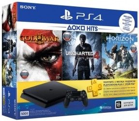 Игровая приставка SONY PlayStation 4 Slim 500 Gb Black(HZD+GOW3+UC4+PSPlus 3М) Игровая приставка SONY PlayStation 4 Slim 500 Gb Black(HZD+GOW3+UC4+PSPlus 3М)