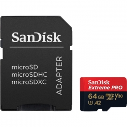 Карта памяти SanDisk Extreme Pro microSDXC 64GB UHS-I U3 + SD-адаптер (SDSQXCU-064G-GN6MA)