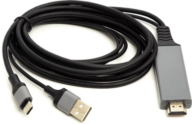 Кабель PowerPlant HDMI (M) - USB (AM) / Type-C (M) 1 м (CA912025)