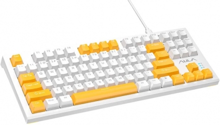 Клавіатура дротова AULA F3032 White Yellow keys KRGD Brown (6948391201757) 