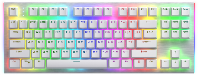 Клавиатура проводная Hator Gravity X TKL Orange USB (HTK551UA) White  Клавиатура проводная Hator Gravity X TKL Orange USB (HTK551UA) White