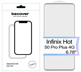 Захисне скло Becover EDGE для Infinix Hot 50 Pro Plus 4G (X6880) (713582) Black Захисне скло Becover EDGE для Infinix Hot 50 Pro Plus 4G (X6880) (713582) Black